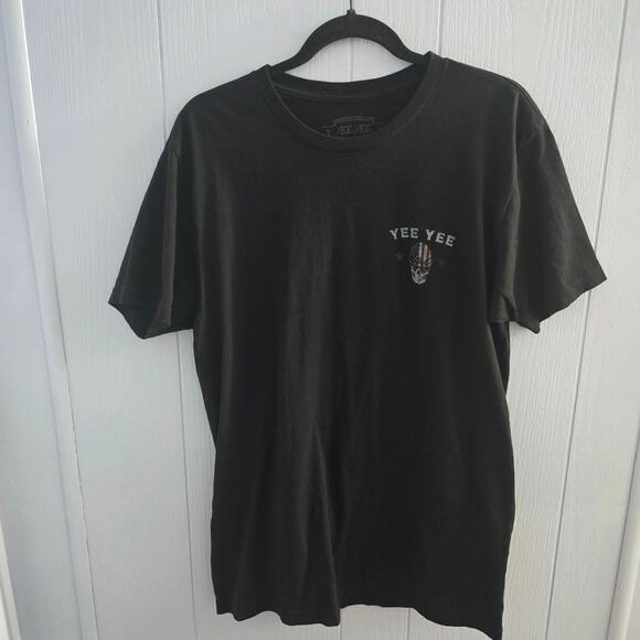 Yee Yee T-Shirt Size Large – Patriotic Skull Tee, Blue Collar, Country Style - Picture 1 of 4